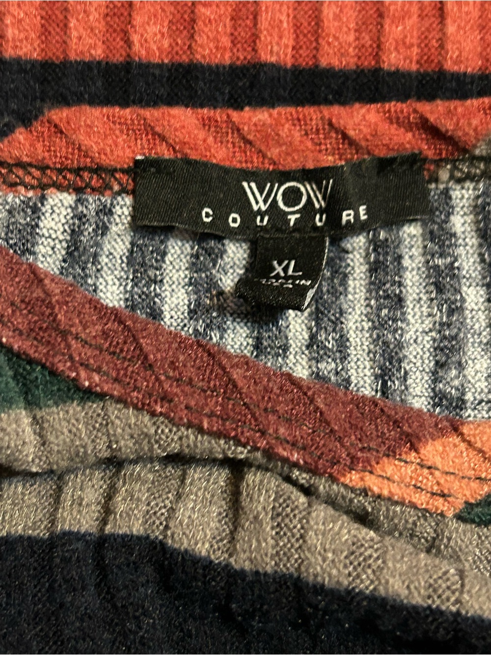 WOW couture Multicolor Striped Ribbed Halter Tank Top - Picture 3 of 3